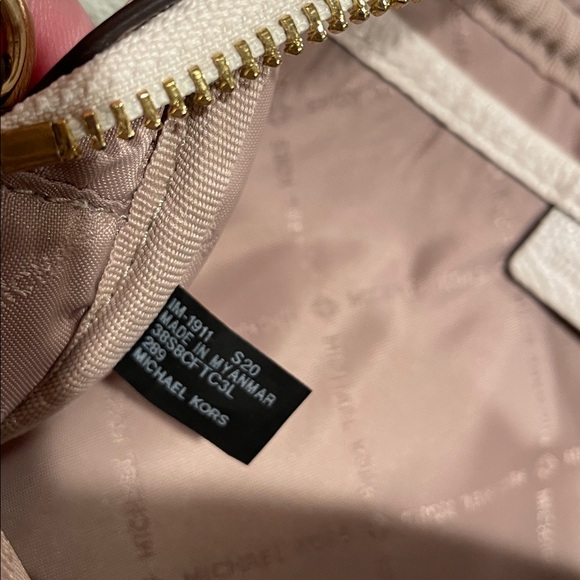 Michael Kors Cream Pebbled Leather Logo Crossbody Bag - Picture 7 of 7